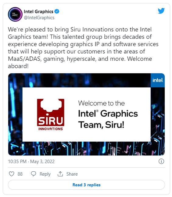 英特尔收购GPU技术厂商Siru Innovations-芯智讯