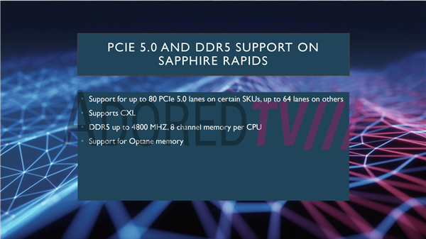 Intel 10nm   至强细节：56核心、DDR5内存、400W功耗